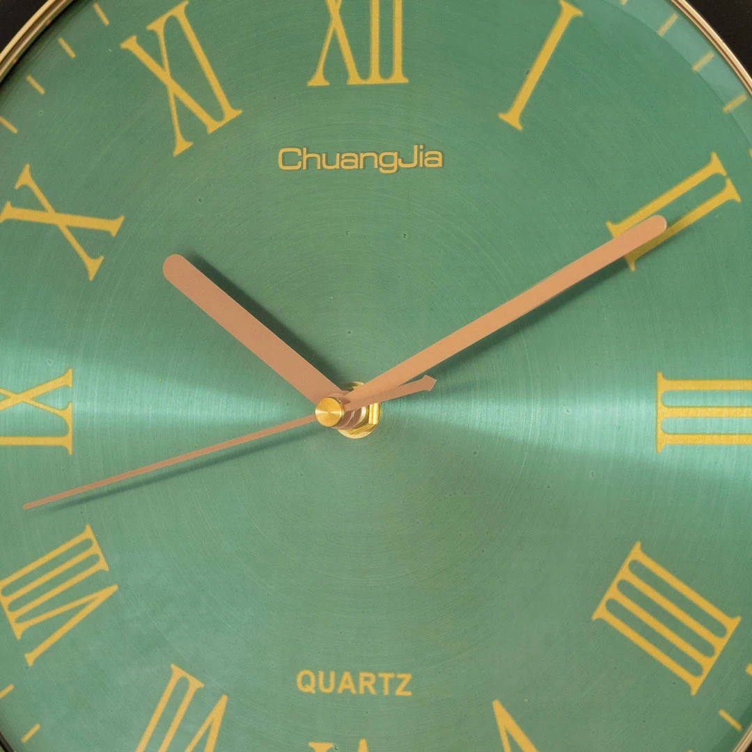 WC810-Green-Art Deco Double Sided Station Wall Clock Champagne Golden and Black Bracket with Emerald Green Dial (5) WC810-Green-Art Deco Double Sided Station Wall Clock Champagne Golden and Black Bracket with Emerald Green Dial (5)