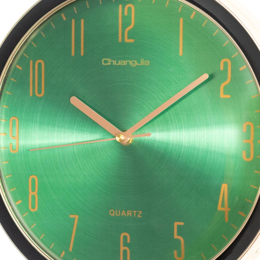 WC810-Green-Art Deco Double Sided Station Wall Clock Champagne Golden and Black Bracket with Emerald Green Dial (6) WC810-Green-Art Deco Double Sided Station Wall Clock Champagne Golden and Black Bracket with Emerald Green Dial (6)