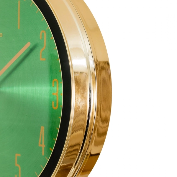 WC810-Green-Art Deco Double Sided Station Wall Clock Champagne Golden and Black Bracket with Emerald Green Dial (7)