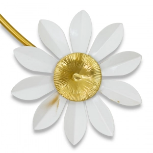 WR744-Golden Textured Medallion and White Floral Metal Stainless Steel Wall Decor (4)
