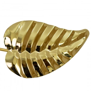 WR745-White Floral Blossoms with Stainless Steel Golden Leaves and Emerald Fern Metal Wall Decor (7)