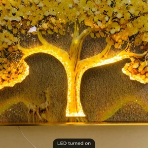 WR746-LED-Illuminated Golden Tree of Fortune Wall Art with Crystal Stone Accents and Aluminium Frame (12)