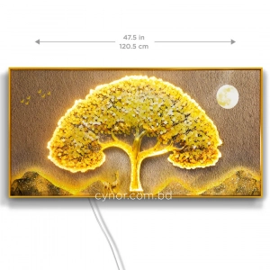 WR746-LED-Illuminated Golden Tree of Fortune Wall Art with Crystal Stone Accents and Aluminium Frame (13)