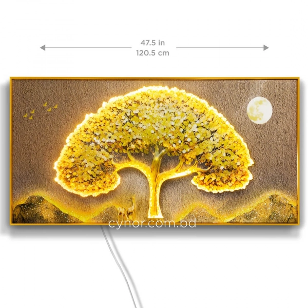 WR746-LED-Illuminated Golden Tree of Fortune Wall Art with Crystal Stone Accents and Aluminium Frame (13)