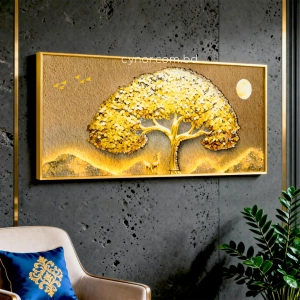 WR746-LED-Illuminated Golden Tree of Fortune Wall Art with Crystal Stone Accents and Aluminium Frame (14)
