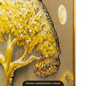 WR746-LED-Illuminated Golden Tree of Fortune Wall Art with Crystal Stone Accents and Aluminium Frame (9)