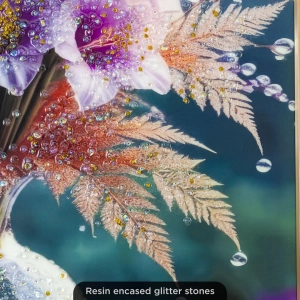 WR747-1-Elegant Purple Floral Bouquet Wall Art with Glittering Stone Accents and Aluminium Frame (6)