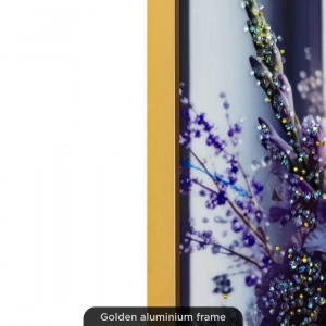 WR747-1-Elegant Purple Floral Bouquet Wall Art with Glittering Stone Accents and Aluminium Frame (8)