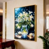 WR747-2-Radiant Lily Bouquet in Crystal Vase Wall Art with Glittering Stone Accents and Aluminium Frame (1)