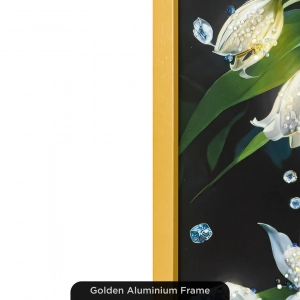 WR747-2-Radiant Lily Bouquet in Crystal Vase Wall Art with Glittering Stone Accents and Aluminium Frame (9)