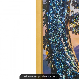 WR748-Radiant Cosmic Tree of Life Wall Art with Waterfall Glittering Stone Accents and Aluminium Frame (9)