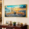 WR750-2-Islamic Wall Art Holy Kaaba Makkah Panorama with Resin Encased Glittering Stone and Aluminium Frame (1)