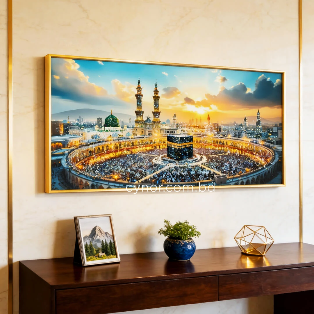 WR750-2-Islamic Wall Art Holy Kaaba Makkah Panorama with Resin Encased Glittering Stone and Aluminium Frame (2) WR750-2-Islamic Wall Art Holy Kaaba Makkah Panorama with Resin Encased Glittering Stone and Aluminium Frame (2)