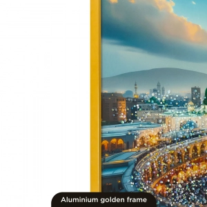 WR750-2-Islamic Wall Art Holy Kaaba Makkah Panorama with Resin Encased Glittering Stone and Aluminium Frame (8)