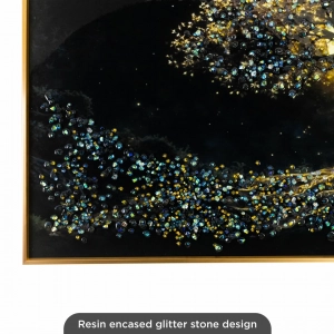 WR750-3-Tree of Life under Golden Full Moon Wall Art with Resin Encased Glittering Stone Aluminium Frame (6)