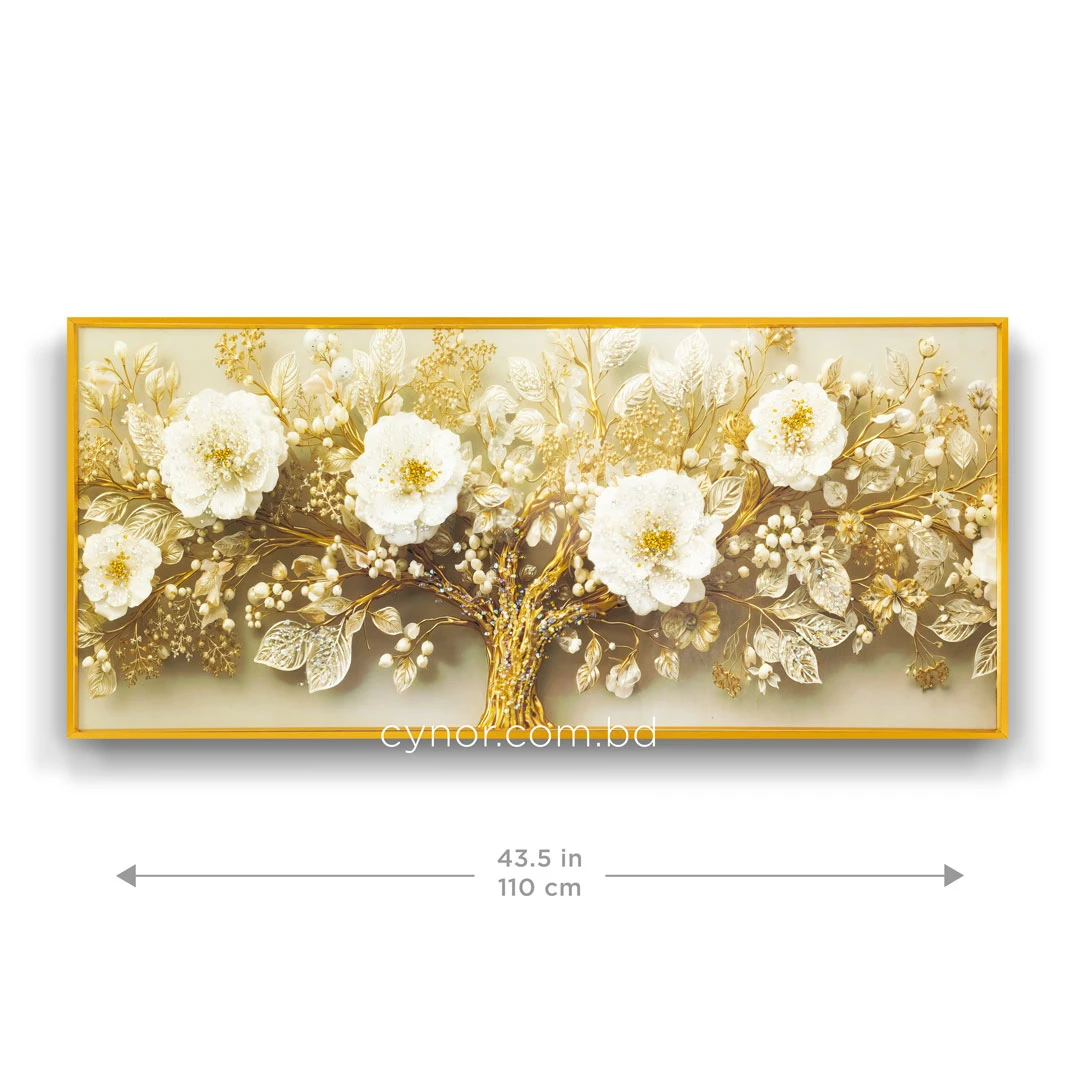 WR750-5-White Floral Branch with Golden Accents Wall Art Resin Encased Glittering Stone Aluminium Frame (2) WR750-5-White Floral Branch with Golden Accents Wall Art Resin Encased Glittering Stone Aluminium Frame (2)