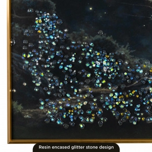 WR751-2-Tree of Life Golden Full Moon Wall Art with Resin Encased Glittering Stone Aluminium Frame (5)