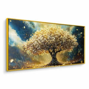 WR751-7-Golden Tree of Life in Celestial Sky Wall Art with Resin Encased Glittering Stone and Aluminium Frame (3)
