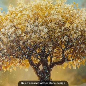WR751-7-Golden Tree of Life in Celestial Sky Wall Art with Resin Encased Glittering Stone and Aluminium Frame (6)