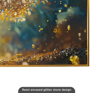 WR751-7-Golden Tree of Life in Celestial Sky Wall Art with Resin Encased Glittering Stone and Aluminium Frame (7)