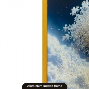 WR751-8-Celestial Tree of Life in Clouds Wall Art with Resin Encased Glittering Stone and Aluminium Frame (9)