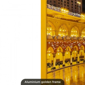 WR753-1-Holy Kaaba Night Wall Art with Allah and Muhammad Calligraphy Resin Encased Glittering Stone Aluminium Frame (11)
