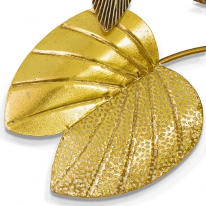 WR754-Premium Distressed Design Rustic Golden Lotus Pad And Cream Blossom Metal Wall Decor (6)
